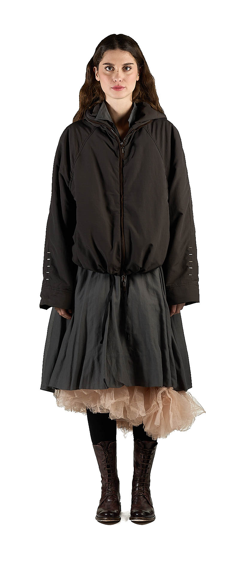 DANIELE BASTA LEATHER AND SILVER JACKET